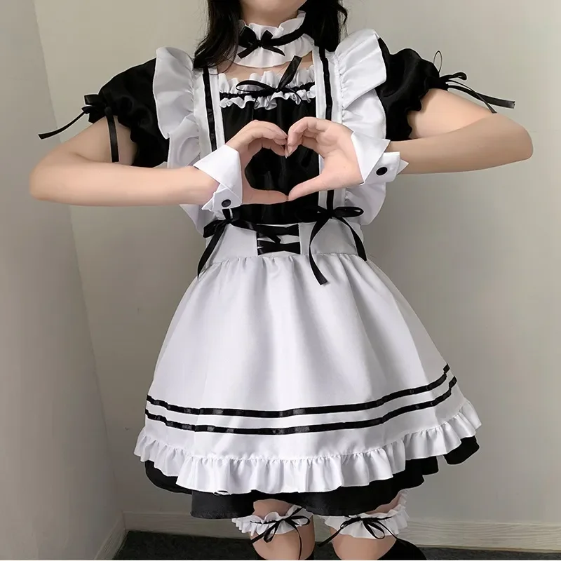

Maid Cosplay Costume Dress Girls Woman Waitress Maid Party Stage Costumes Uniform lovers