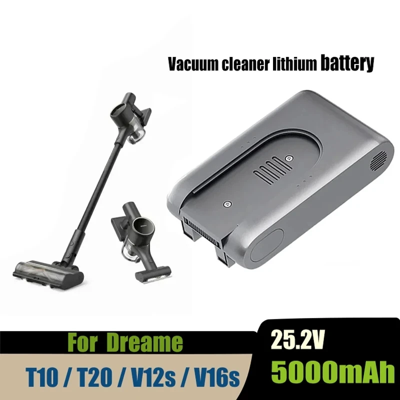 

25.2V 5000mAh Replacement Rechargeable Li-ion Battery Pack For Dreame T20 T10 V16S Handheld Wireless Vacuum Cleaner Accessories