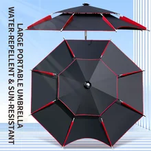 2.0-2.4M Parasol Beach Umbrella Outdoor Camping Use Detachable Adjustment Direction Sun Shade Rainproof Patio Fishing Umbrellas