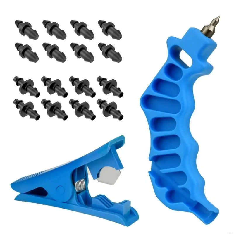 3xUF 2 in 1 Loch Puncher und Rohrschneider mit 16 pcs Tropfbewässerungsstopfen Rohr und Emitter Insertion – Detail 10