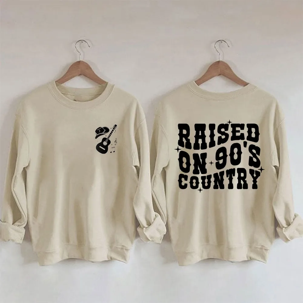 

Rheaclots Women's Raised On 90s Country Print Casual Sweatshirt