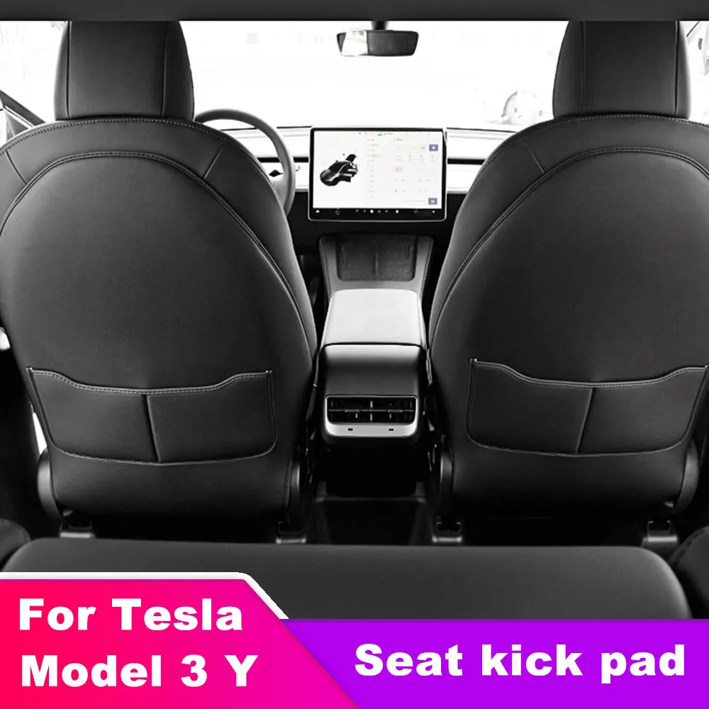 

For Tesla Model 3 Model Y Anti Kick Pad with Storage Bag Car Seat Back Pad Protector Mat Children Anti Dirty Interior Decoration