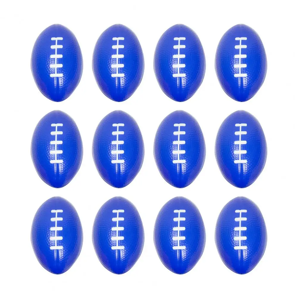 12Pcs Mini Rugby Ball PU Foam Sponge Squeeze Football Anxiety Relief Football Training Stress Ball Baseball Tennis Toys for Kids