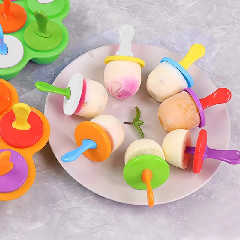 Silicone Mini Ice Pops Mold Ice Cream Ball Lolly Maker Popsicle Molds Baby  DIY Food supplement tool