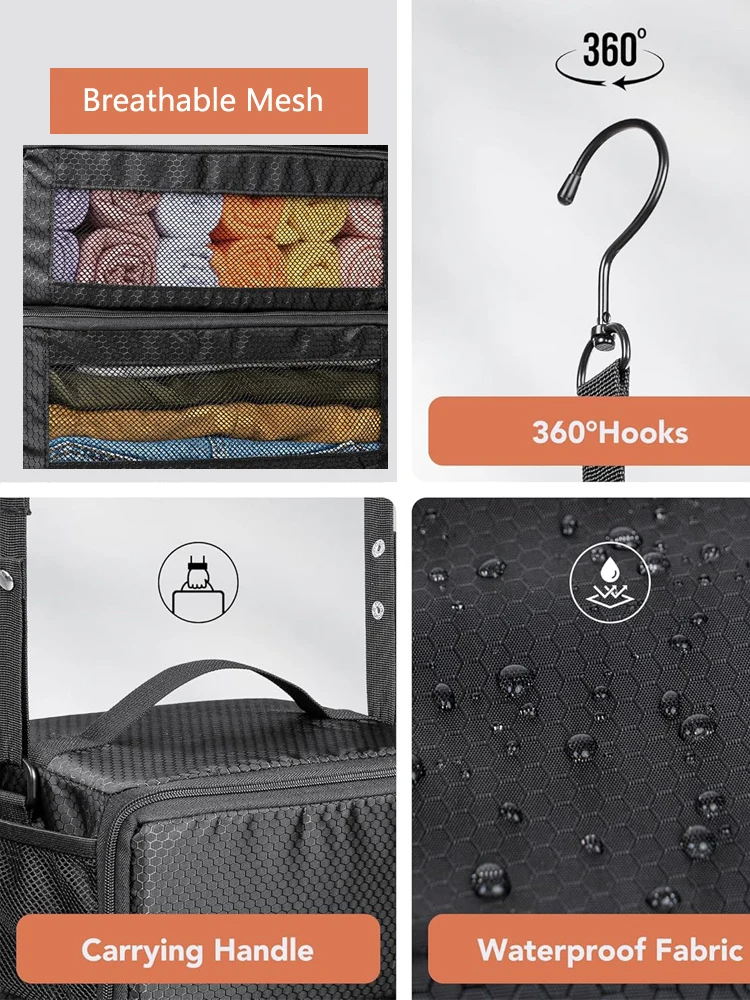 Oxford Cloth Multi-layer Clothing Storage Bag Suitcase Organizer HangingTravel Organizer Carry On Luggage Organizer 5