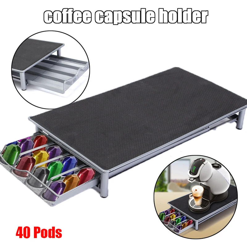 

Coffee Capsule Organizer Storage Drawers Coffee Capsules Pods Holder Rack Coffee Machine Base Storage Box Practical Space-Saving