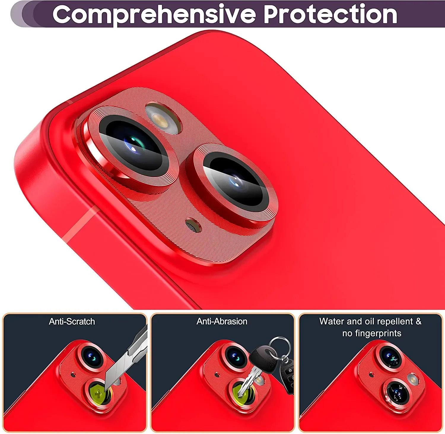 Premium Tempered Glass Metal Camera Lens Protector - Enhanced Protection Accessory