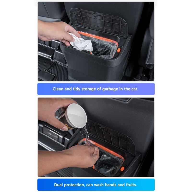 QHCP Car Trash Cans Bin High-Capacity Waterproof Various Styles Dedicated Storage Bag Place Garbage For Sienna/Granvia 21-23