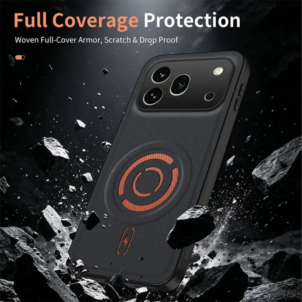 Tech Texture Magnetic Leather Shockproof Protective Phone Case