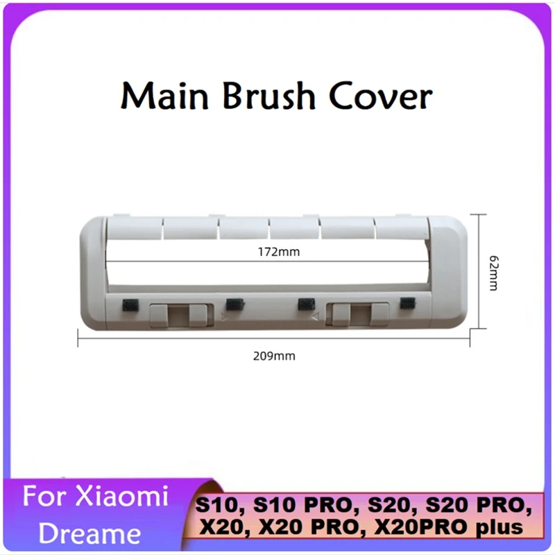 Coperchio Spazzola Principale Per Xiaomi Dreame S10, S10 Pro, S20, S20 Pro, X20, X20 Pro, X20Pro Plus Sostituzione Aspirapolvere Robot