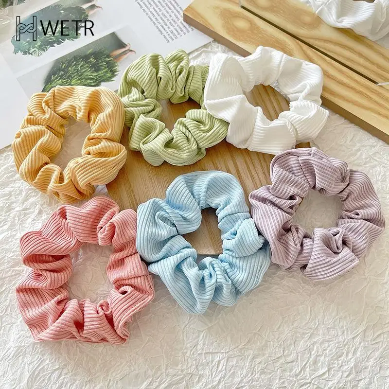 

1PCS Stripes Elastic Scrunchies Ponytail Holder Hairband Hair Rope Tie Fashion Stipe For Women Girls