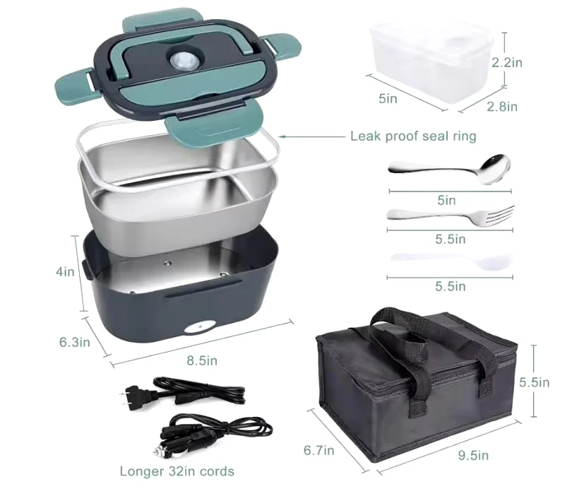 جهاز تسخين طعام كهربائي محمول بسعة 1.5 لتر وقوة 60...