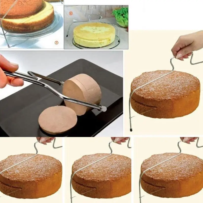 Cake Cutter Leveler Adjustable Double Slice Bread Cutter Durable Stainless Steel Cake Suitable Home Kitchen Baking Supplies