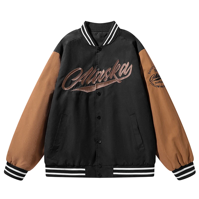 

Men's Bomber Jackets 2023 Fall Winter Fashion Baseball Uniform Oversize Coats Student Couple Harajuku Loose Jacket Streetwear
