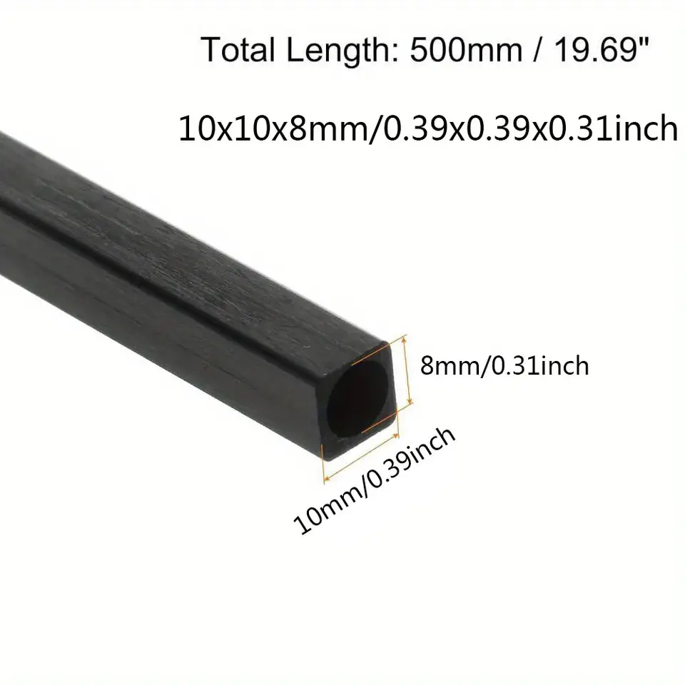 1-2-3-6pcs Carbon Fiber Square Tube Length X 500mm Outer Diameter 2mm 3mm 4mm 5mm 6mm 8mm 10mm Pultruded Carbon Fiber Tube image 11