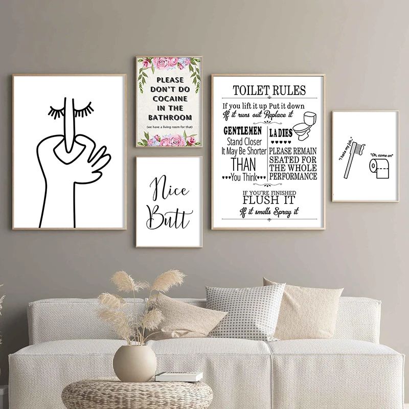 Citation Drôle De Salle De Bain Pour Un Panneau Décor Mural Cadre En