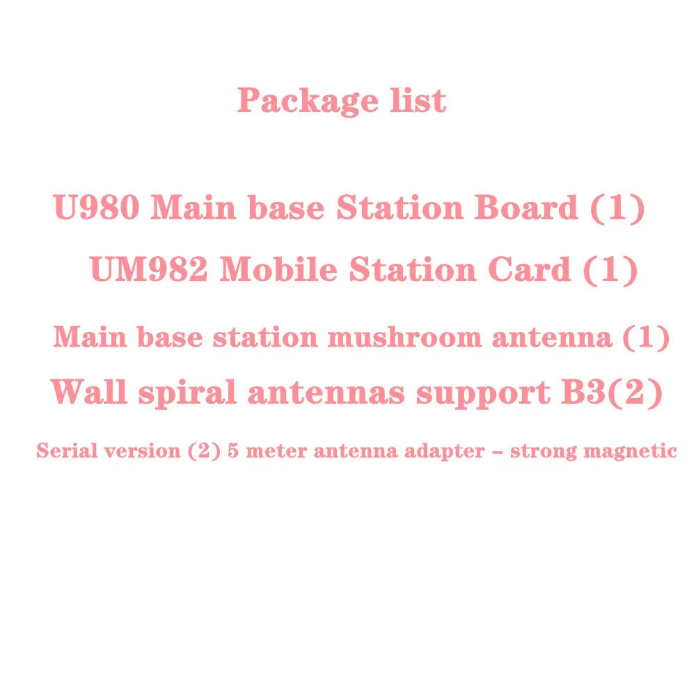 1LOT UM980 main base station board +982 Mobile station board + Mushroom head antenna + 4Wall spiral antenna and adapter