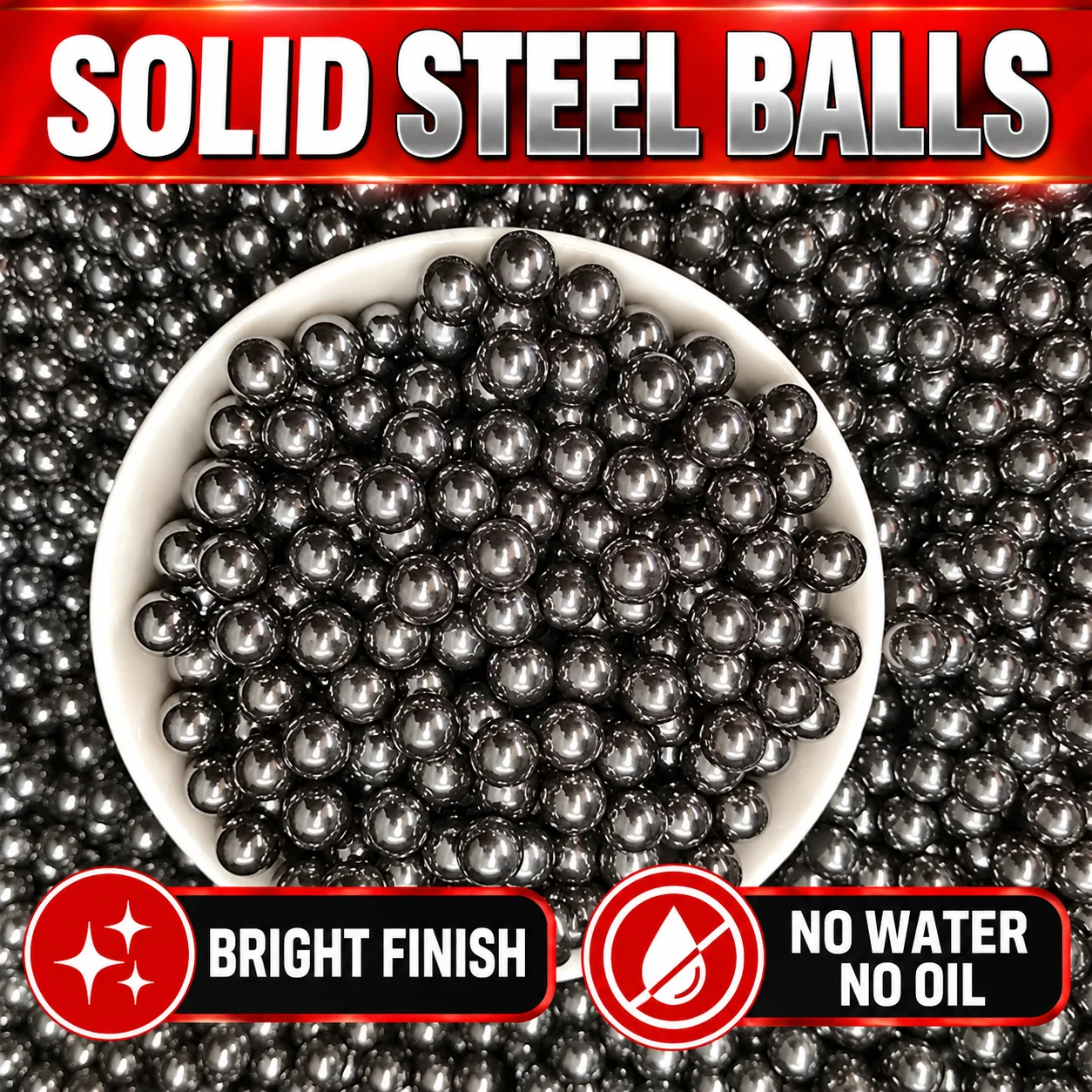 Premium 8mm Shiny Steel Slingshot Balls - Pack of 100 Sturdy Iron Projectiles