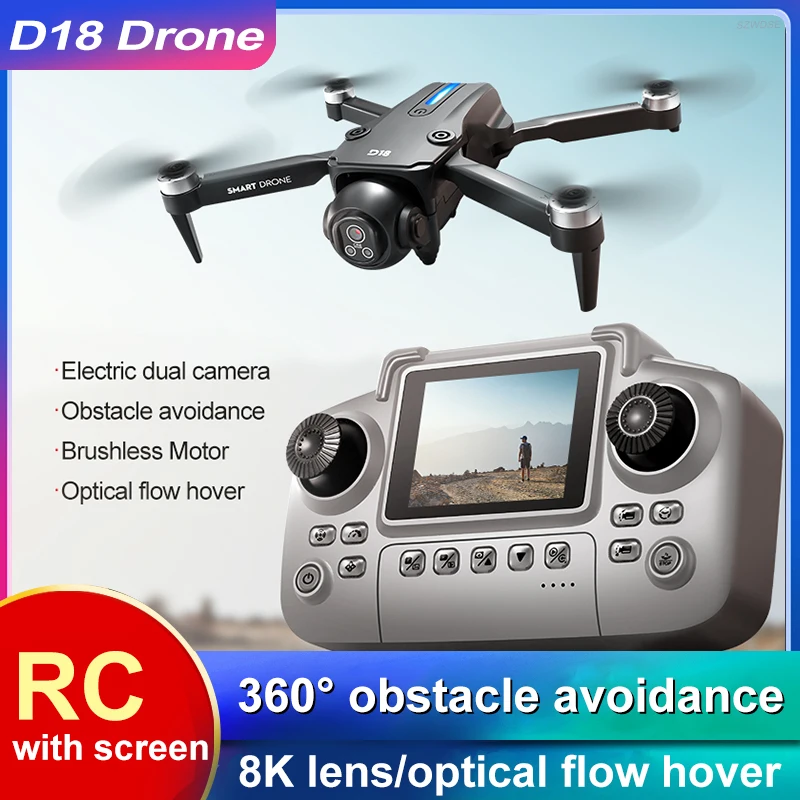 Drone Mini D18 Moteur Brushless 8K Évitement Obstacles
