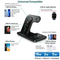 15W 3 in 1 Wireless Charger Stand For iPhone 13 12 11 Max Fast Foldable Charging Station Dock For Apple Watch AirPods Pro - Image 3