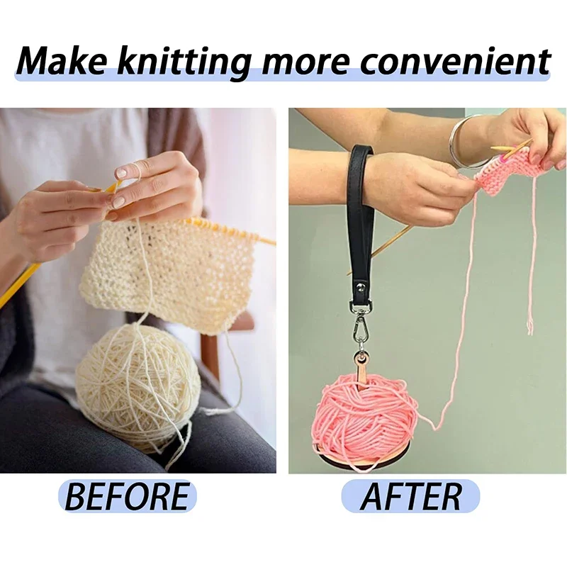 Wooden Wrist Yarn Holder for Crochet and Knitting