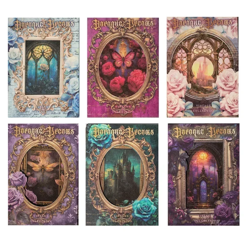 Retro Material Paper Baroque Dream Bottom Decoration Collage Notebooks Message Handbook Scrapbook Cut 175*109MM 32Sheets