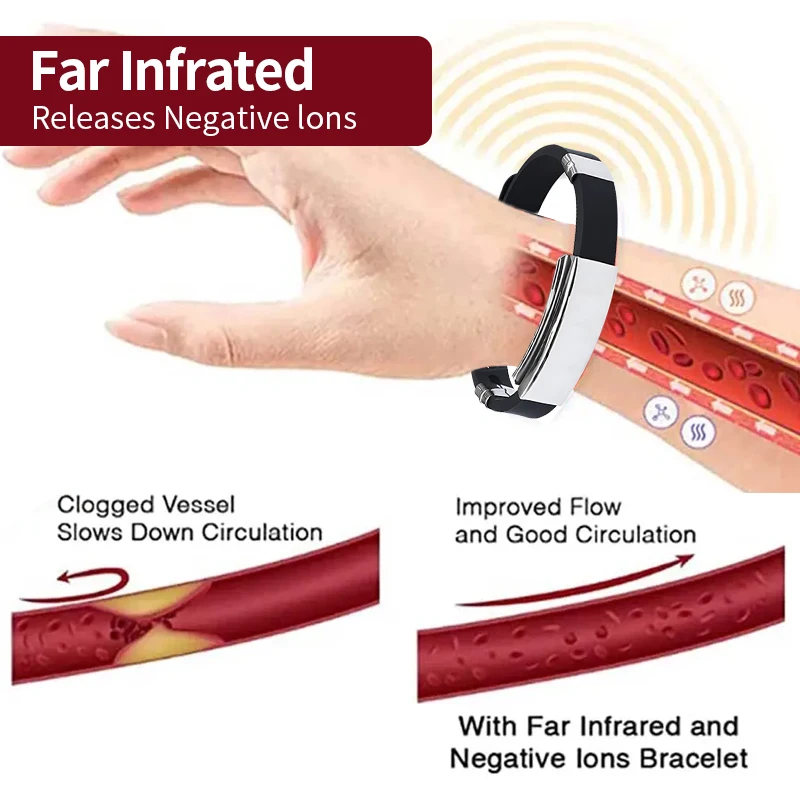 Blood Sugar Lowering Ions Titanium Germanium Wristband Balance Blood Glucose Relieve Body Fatigue Diabetes Relief Ions Bracelet 4