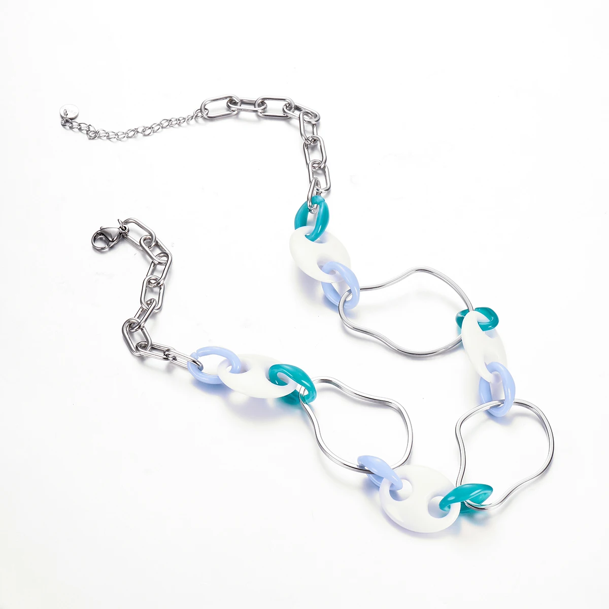 

2023 New Stainless Steel Exaggerated Acrylic Link Thick Chain Necklace For Women Girl Fashion Punk Choke Chain Jewelry Gift