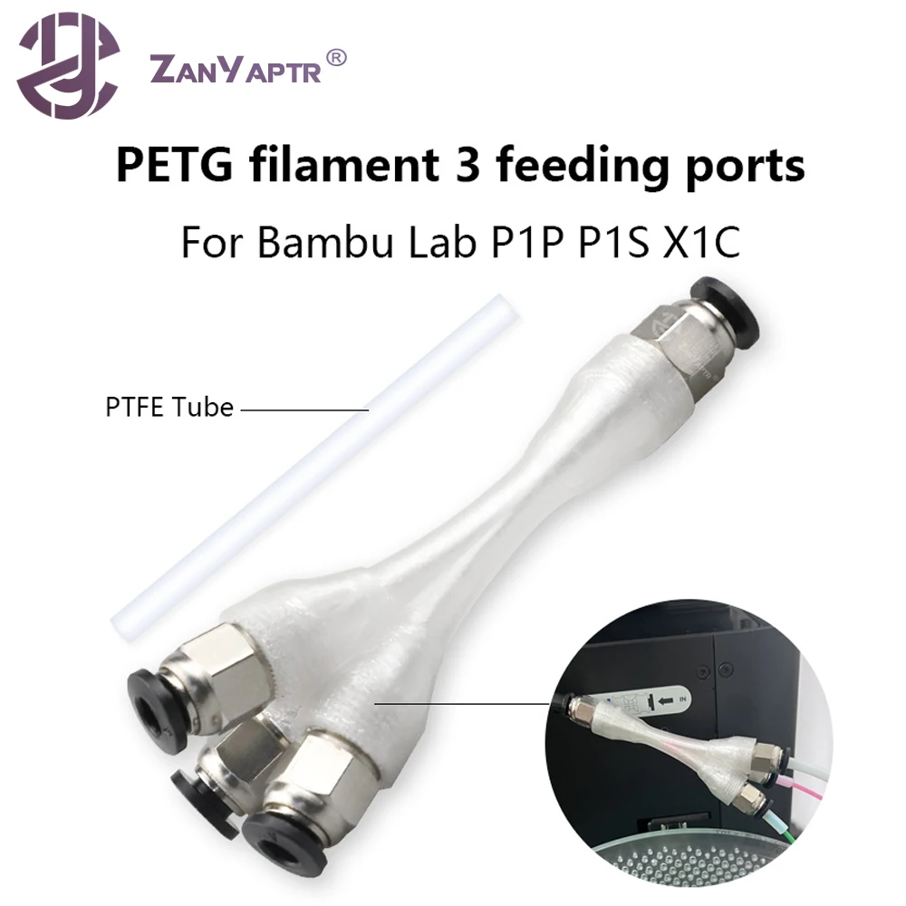 BambuLab 3D 프린터용 공압 커넥터, BambuLab P1P P1S X1C 커넥터, 3 in 1 Bowden 커플러, M10, PC4-10 OD 4mm