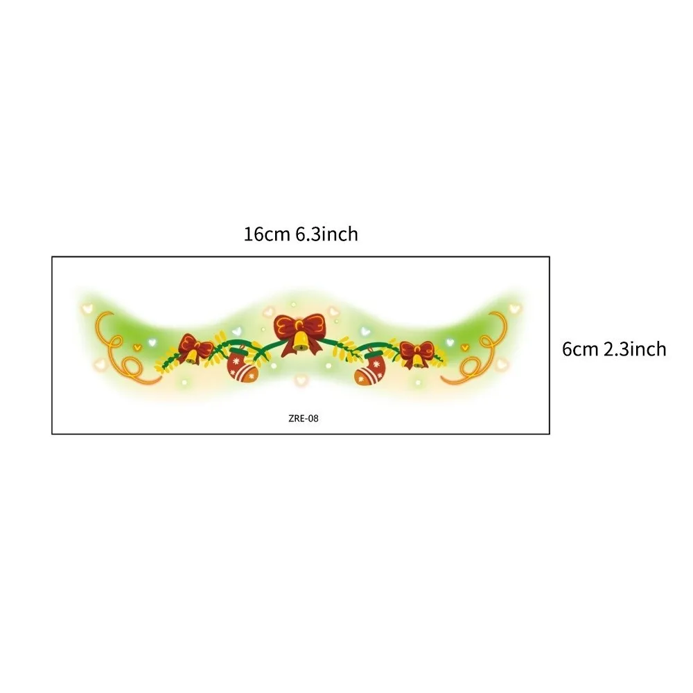 12pcs/set Waterproof Christmas Face Tattoo Colorful Long-lasting Makeup Stamping Cartoon Snowflake/Snowman Temporary Tattoos