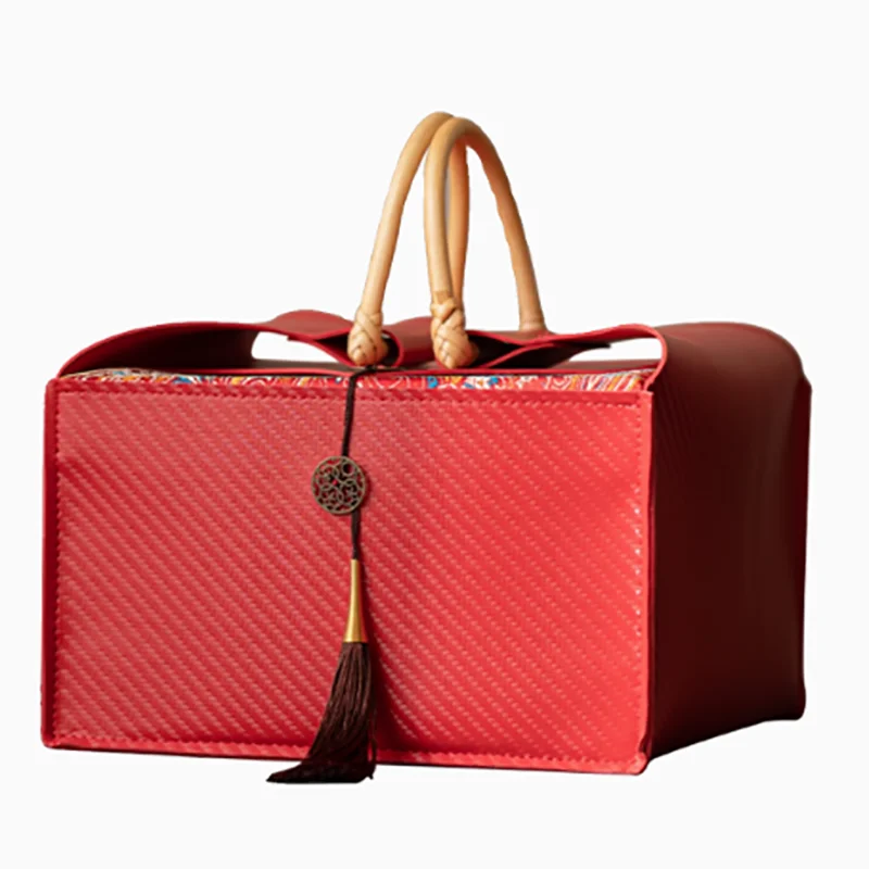 Empty Leather Gift Box for Holidays - Luxury Storage Box for Nuts, Candy, Jewelry - Christmas New Year Festival Present