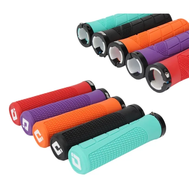 Black bike grips handle lock on cuffs Anti Slip Shock Absorber Rubber Bicycle Handlebar Grips Mountain road bike Handlebar cover
