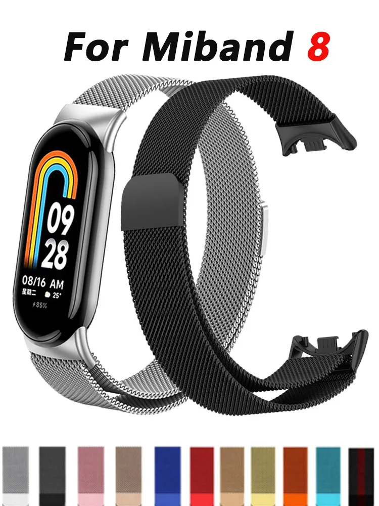Cinturino Per Xiaomi Mi Band 8 Versione Globale Milanese Loop Cintura Di Ricambio Regolabile Cinturino Intelligente Correa Miband 8 Braccialetto Nfc