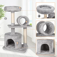 SKSBTF – tour pour chat d'intérieur, arbre à chat en peluche à plusieurs niveaux, avec poteaux à gratter recouverts de Sisal, perchoirs supérieurs, grotte 2