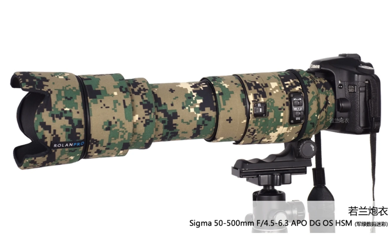 Rolanpro-igma apo用レンズカモフラージュレインカバー、Nikon