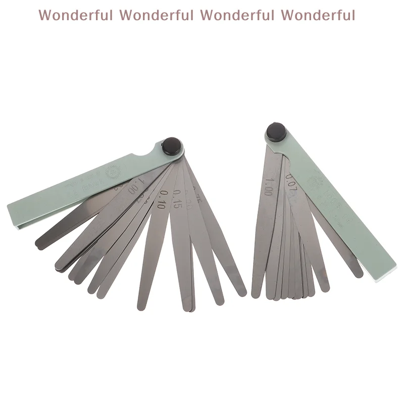 14/17 Feeler Gauge Metric Thickness Gauge Set Blades Feeler Stainless Steel Gap 0.05-1.0mm Thickness Filler Tool