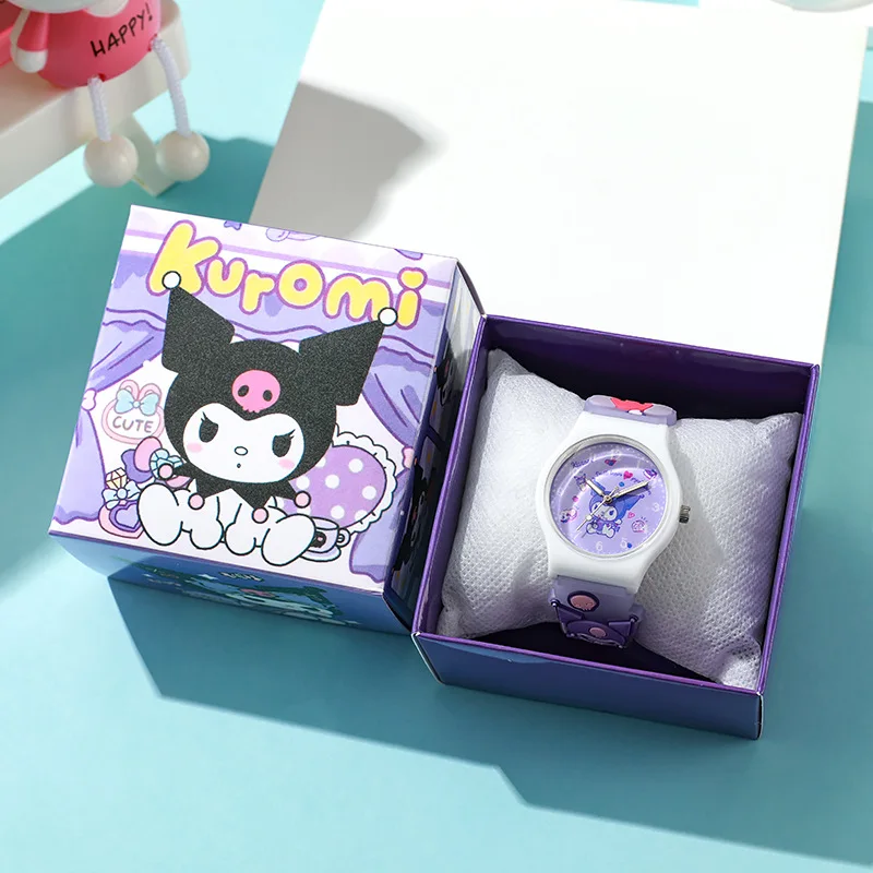 Фото Детские часы для девочек с 3d-рисунком аниме Sanrio kulomi big-eared dog Melody детские часы подарок с подарочной коробкой кварцевые часы №5