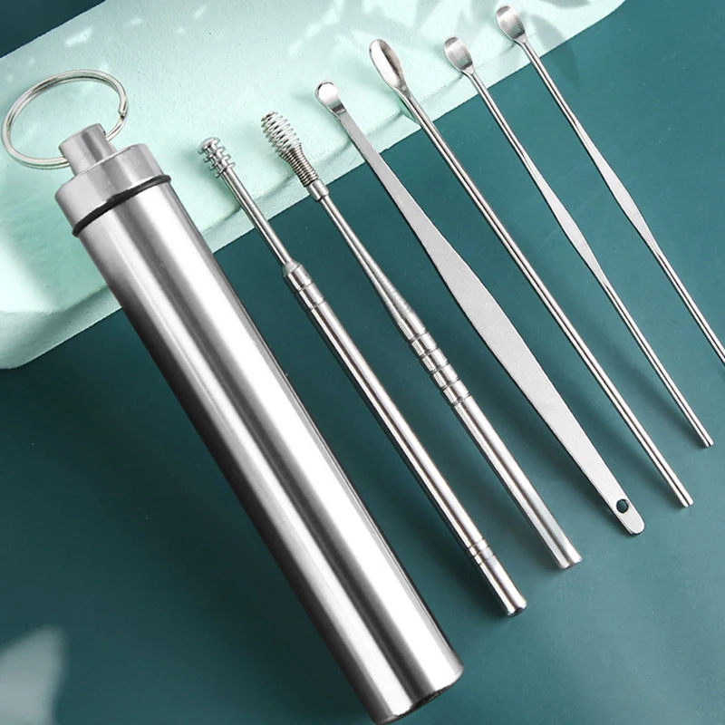 Ear Cleaner Set Earpick Ear Wax Remover Spoon Curette Cleaning Spiral Earpick Easy Earwax Removal Cleaner Kit Gadget ear cleaner set