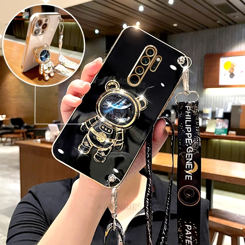 スマホアクセサリー Redmi Note8pro Crossbody Lanyard Plating Case On For Xiaomi Redmi Note 8