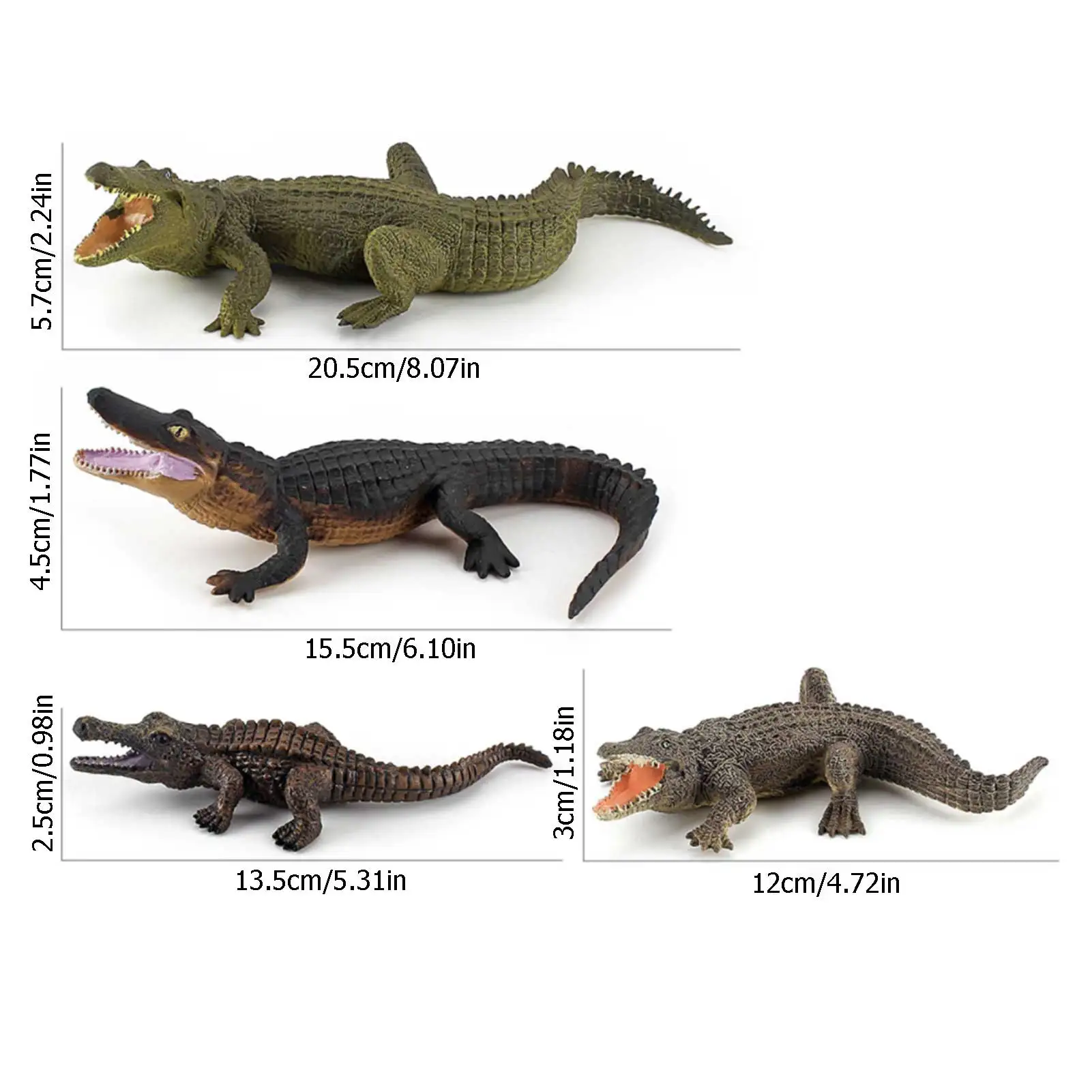 7.2inch Simulation Crocodile Figurine Animal Action Figure Toys Fidgets Plastic Wild Life Model Educational Figurine Gift