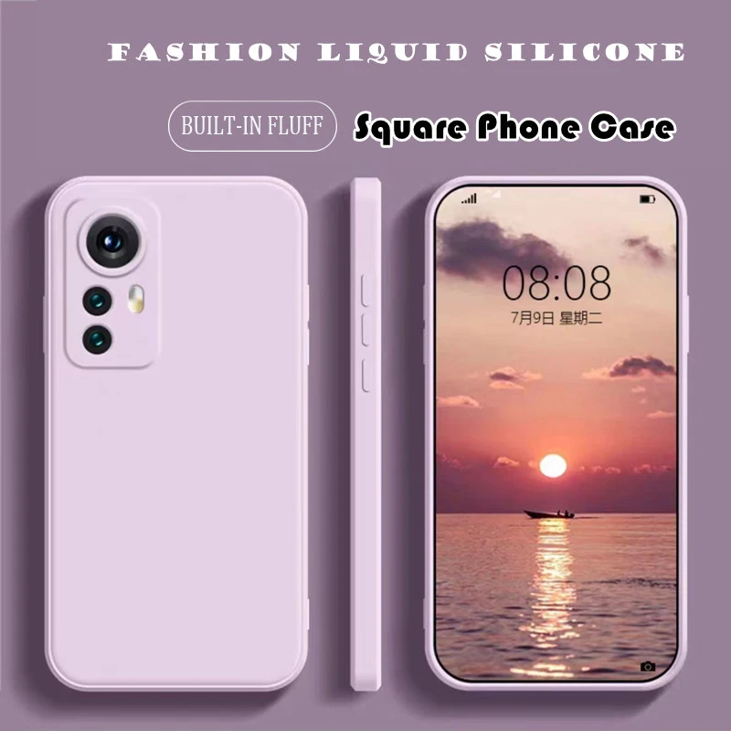 Premium Liquid Silicone Shockproof Soft Case with Square Fluff Bumper