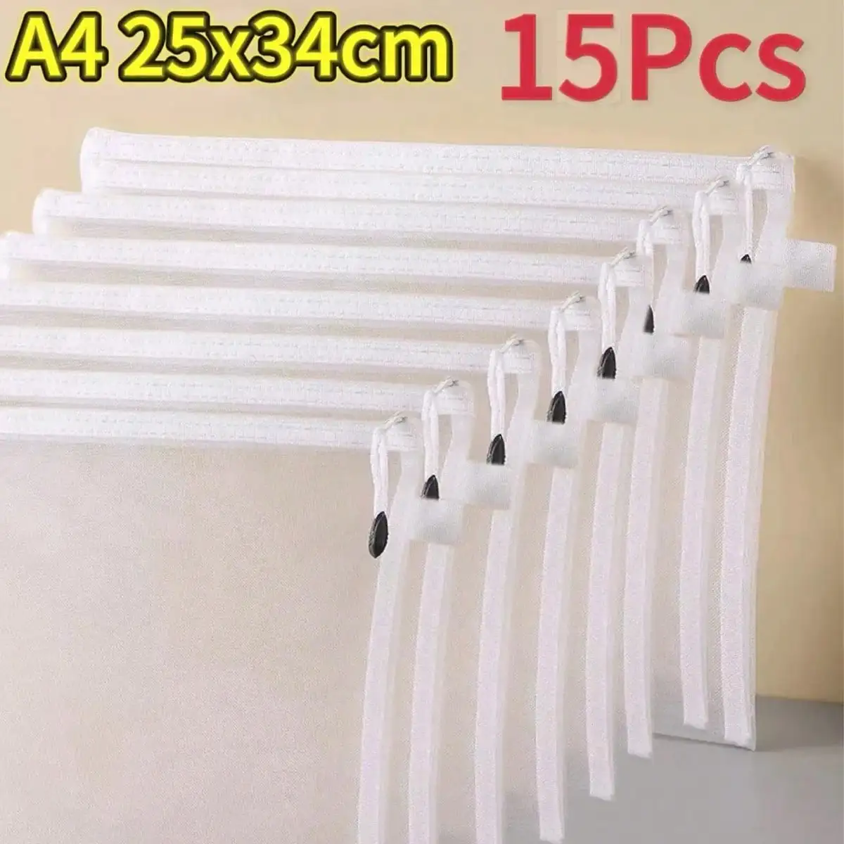 Set of Waterproof Mesh Zipper Pouches for Versatile Storage and Organization