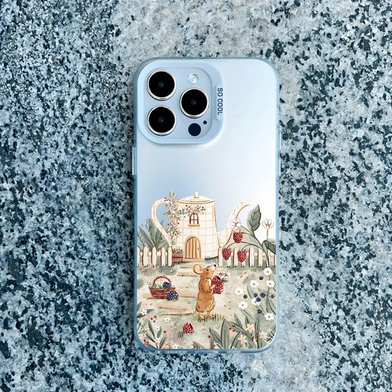 Cartoon-Tier-Handyhülle mit Bär, Fuchs, Eichhörnchen für iPhone 17 Pro Max, 15, 16, 14, 13, 12 Pro Max, 16, 15 Plus, 11, Stoßfeste Laser-Schutzhüllen – Detail 8