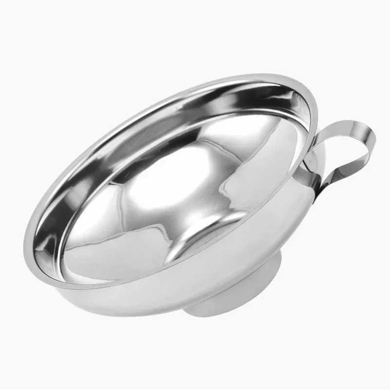 Stainless Steel Wide Mouth Canning Funnel Hopper Thick Salad Dressing Funnel Wide Mouth Can for Oil Wine Kitchen Cooking Tool