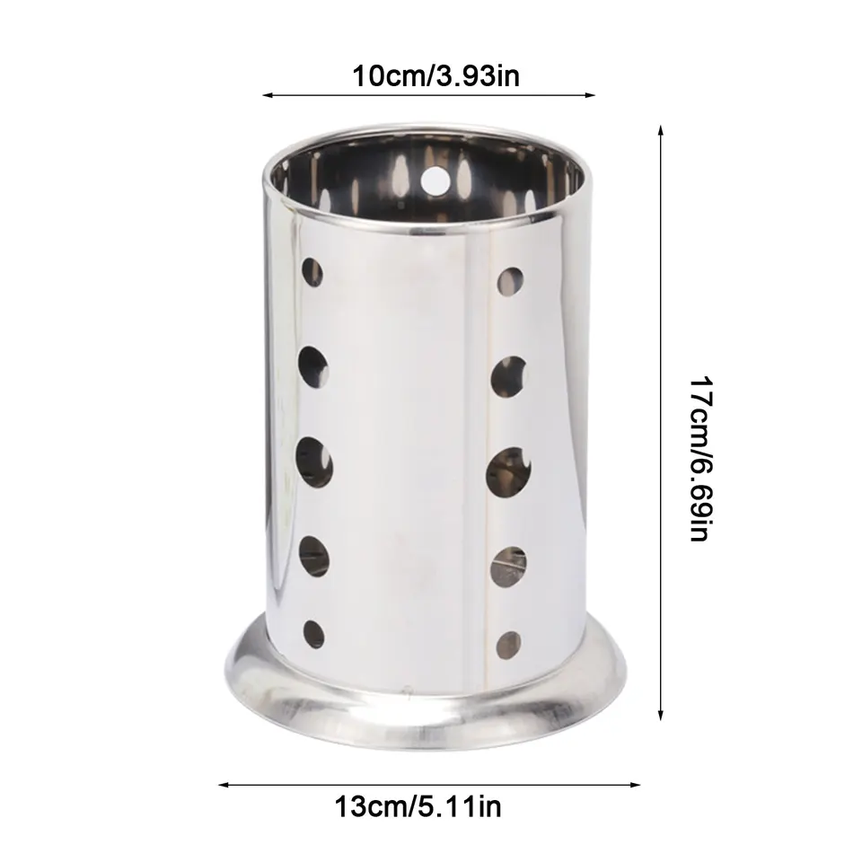 Set 6 Pezzi Utensili da Cucina in Nylon + Portautensili in Acciaio Inox Tognana