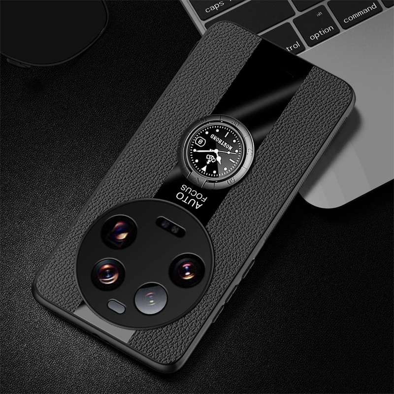 Deluxe PU Leather Magnetic Holder Phone Cover with Matte Soft Bumper