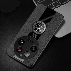 Deluxe PU Leather Magnetic Holder Phone Cover with Matte Soft Bumper - Xiaomi 13 (Black)
