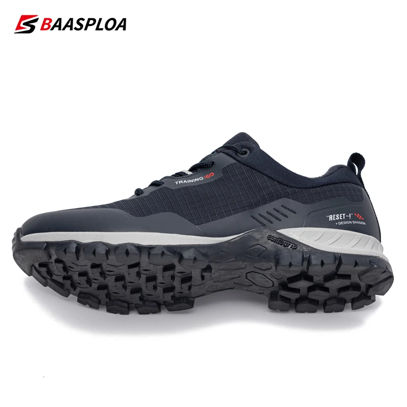 Baasploa New Man's Hiking Shoes Fashion Waterproof Male Outdoor Sneakers Comfortable Shoes Men Anti-Slip Wear-Resistant Footwear