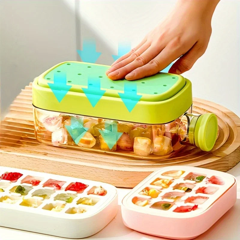 bandeja de molde para cubitos de hielo, prensa para botella de hielo, tetera con pajita, whisky, helado, botella de agua, fabricante de cubitos de hielo, fácil prensa para liberar Bandeja de molde para cubitos de hielo, prensa para botella de hielo, tetera con pajita, whisky, helado, botella de agua, fabricante de cubitos de hielo, fácil prensa para liberar 3
