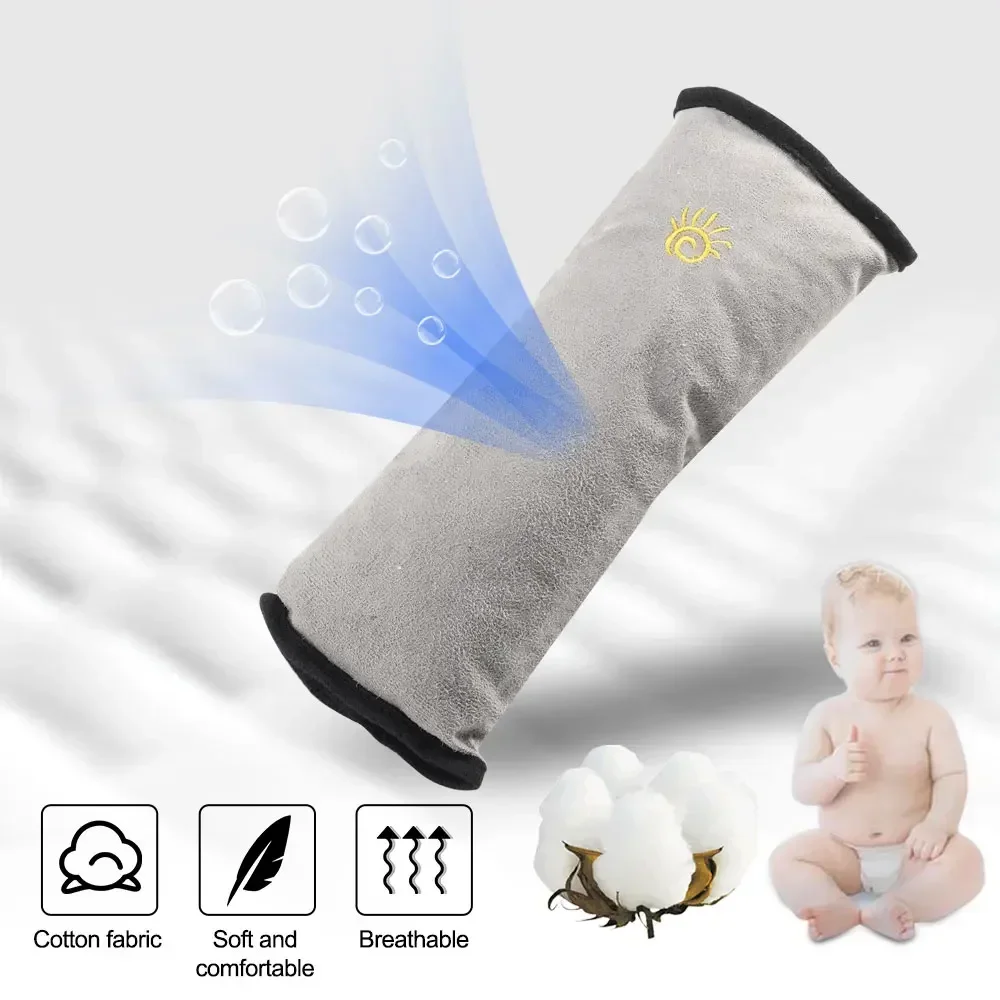 Washable Micro Suede Car Safety Belt Pillow For Kids